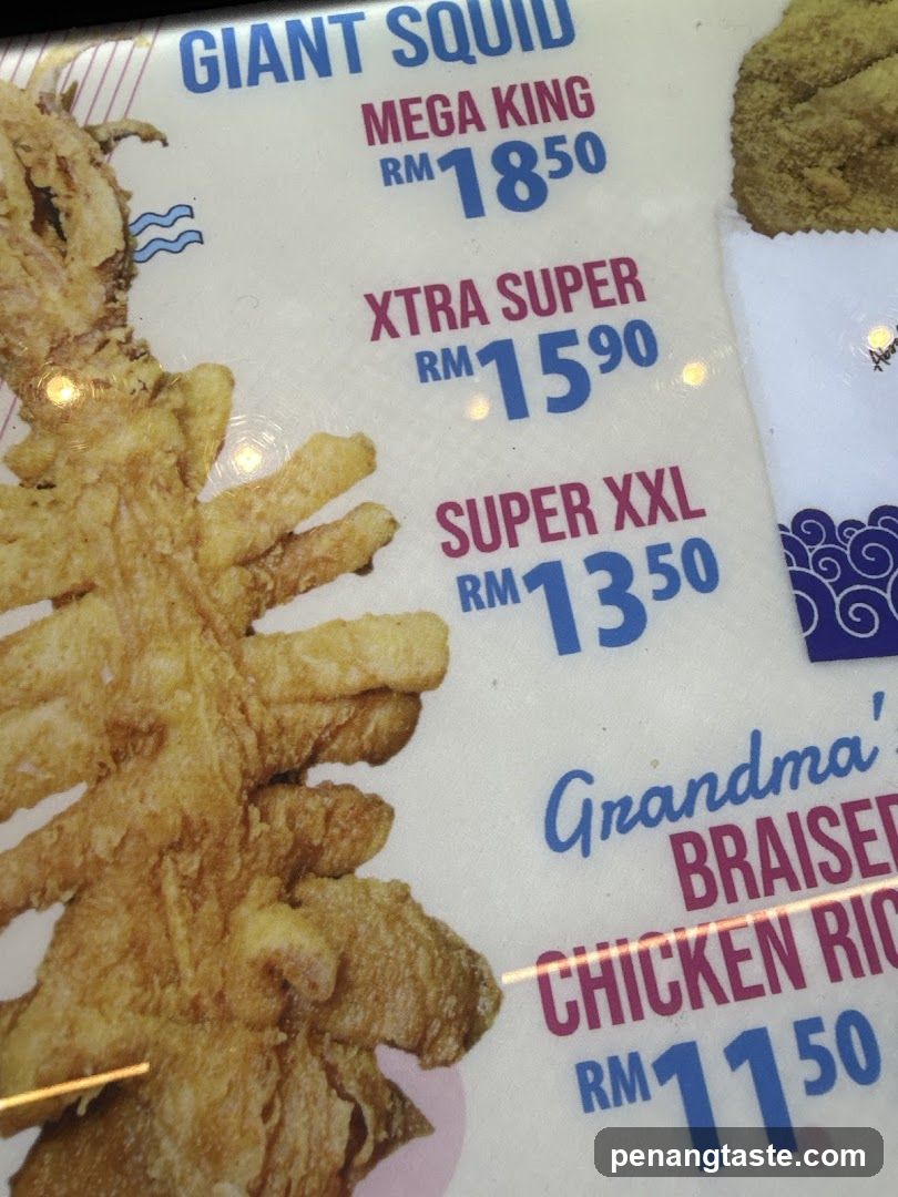 Giant Squid Menu