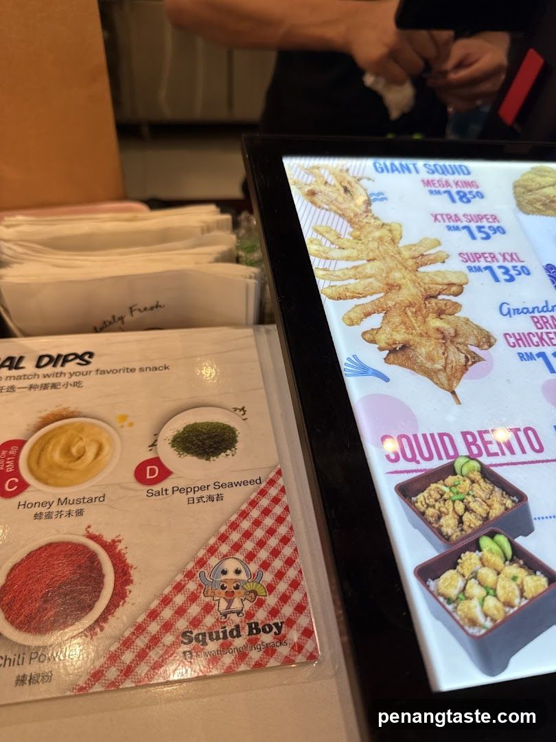Squid Boy Menu Display