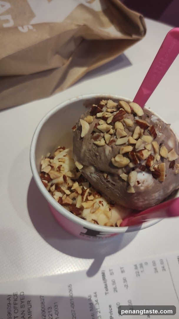 Ice cream with nuts in a cup