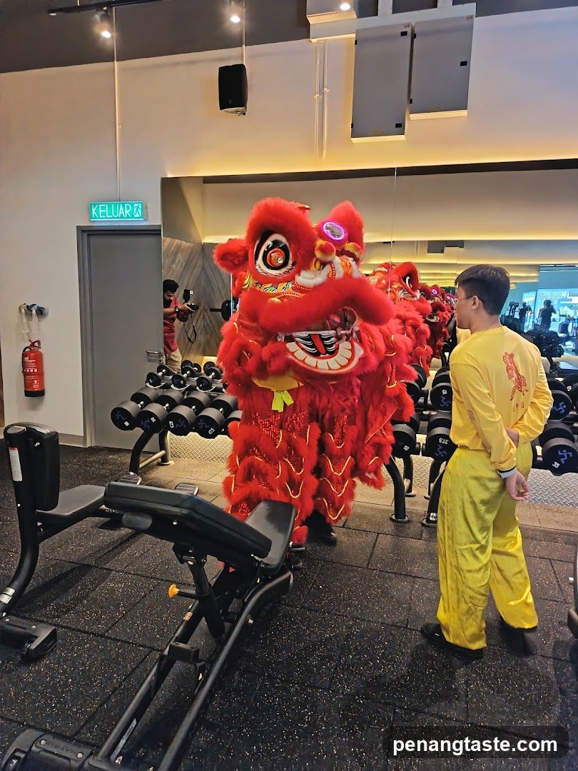 Gym Interior with Lion Dance Performance