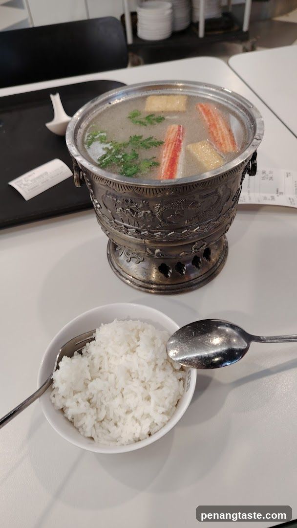 Table Setting with Hot Pot and Rice