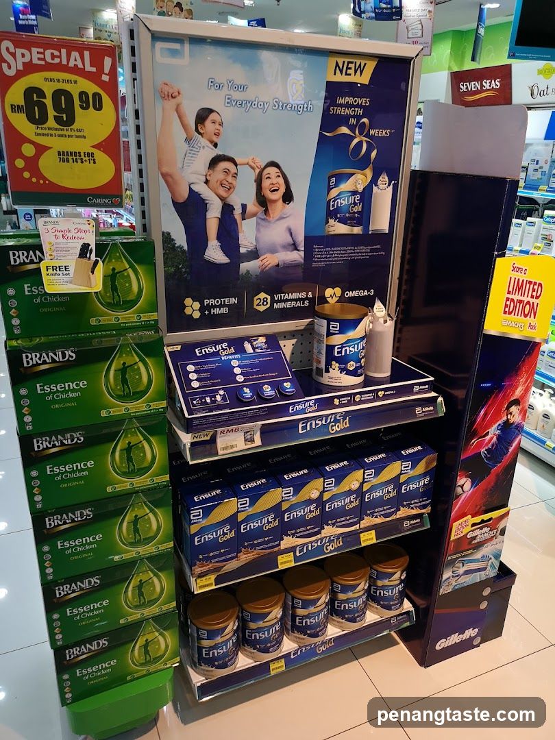 Ensure Gold and Brands Essence of Chicken Display