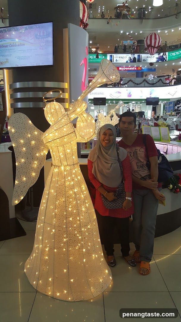 Shopping Mall Interior with Christmas Decor