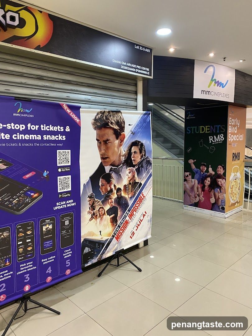 mmCineplexes promotional display inside shopping mall