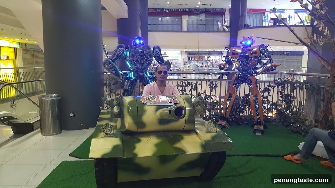 Shopping Mall Interior with Robot Displays
