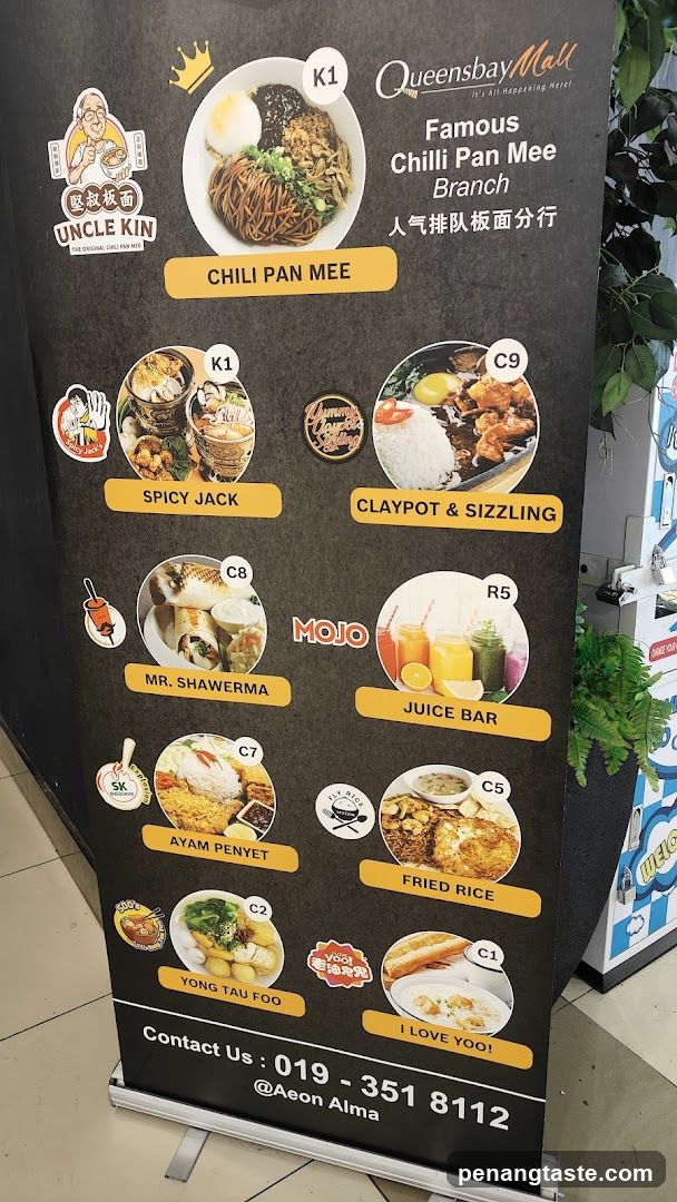 Restaurant Menu Board at Queensbay Mall