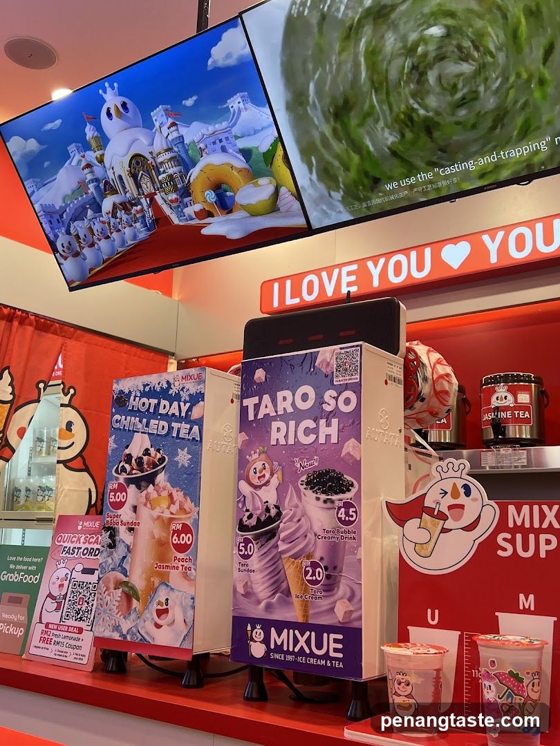 Mixue Ice Cream and Tea Display