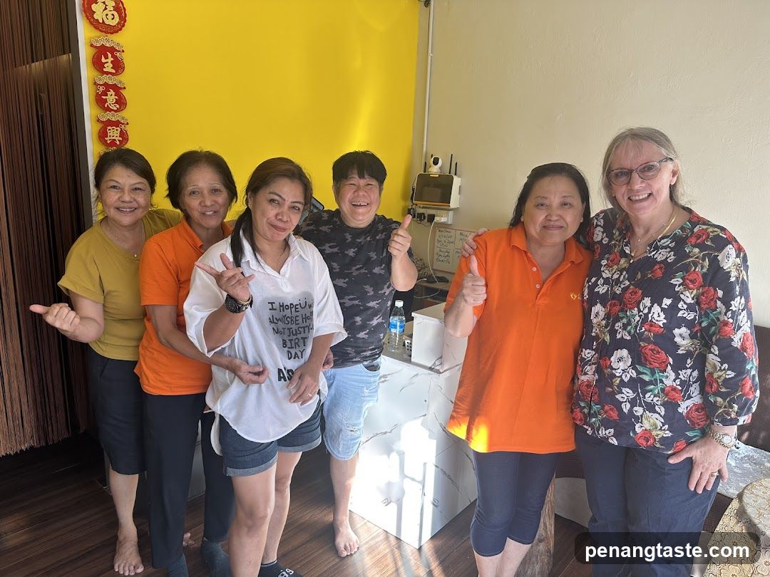 Group photo inside a business