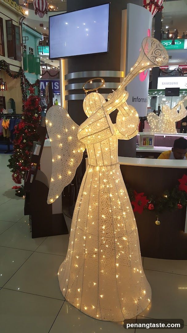 Christmas-themed display in shopping mall
