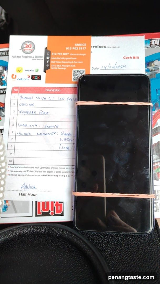 Phone Repair Service Invoice and Phone