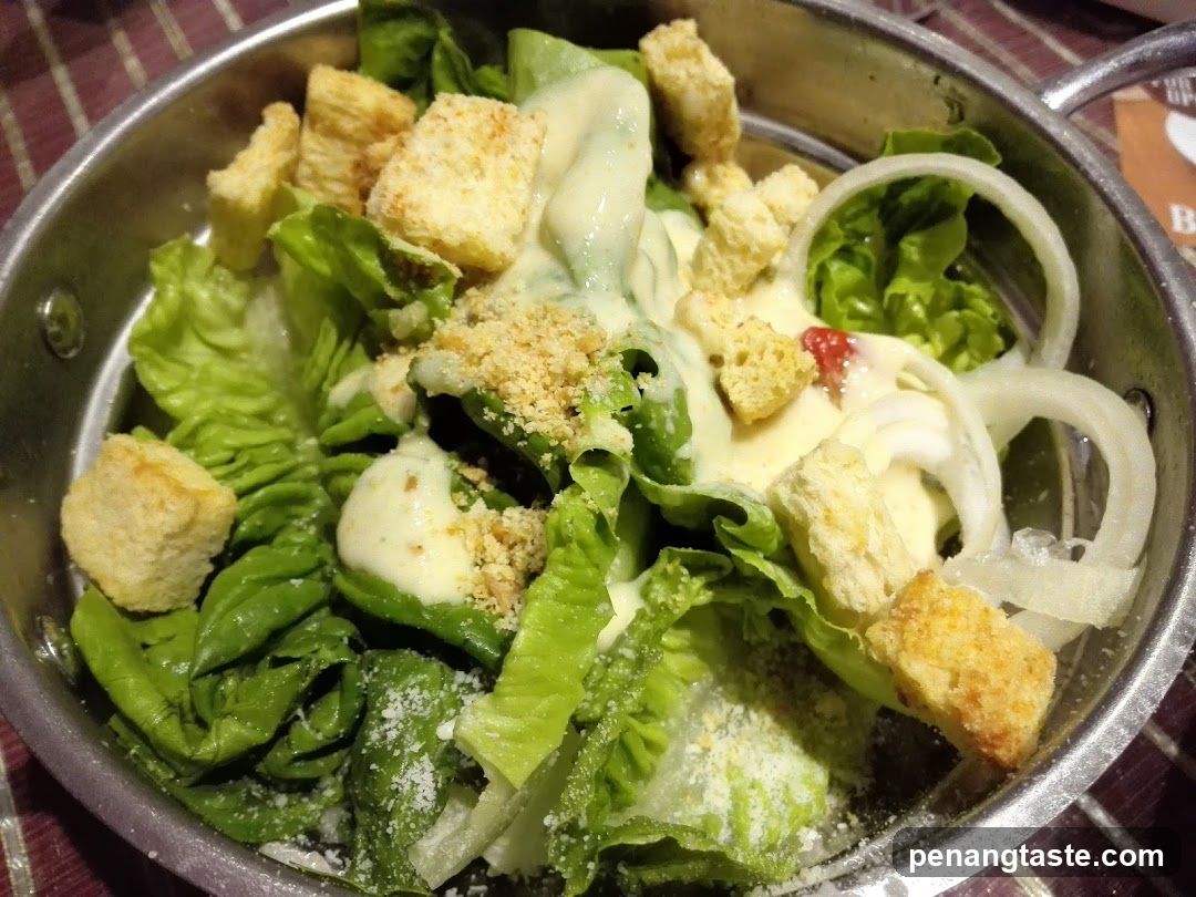 Caesar Salad in Metal Bowl