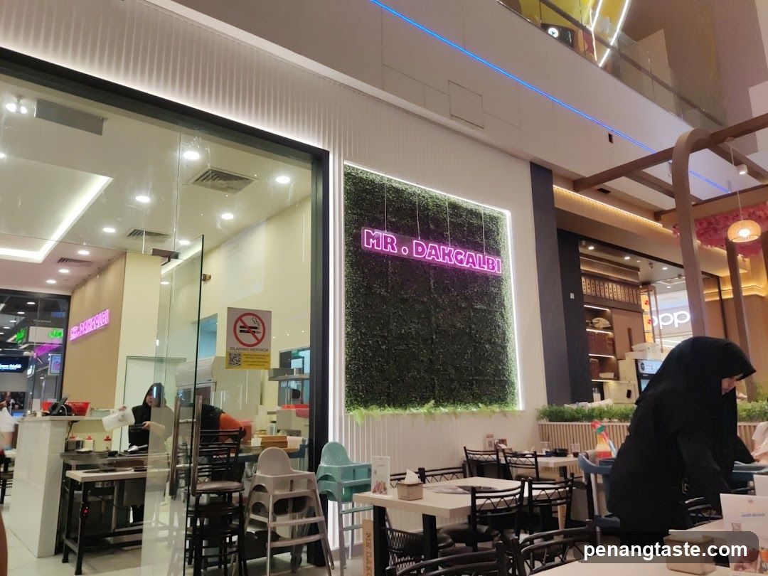 Interior of a shopping mall food court