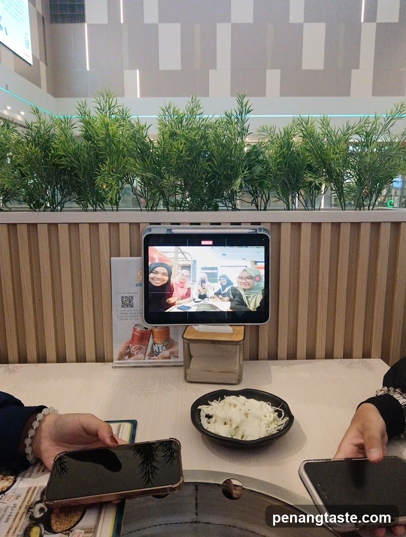 Restaurant Interior with Digital Display