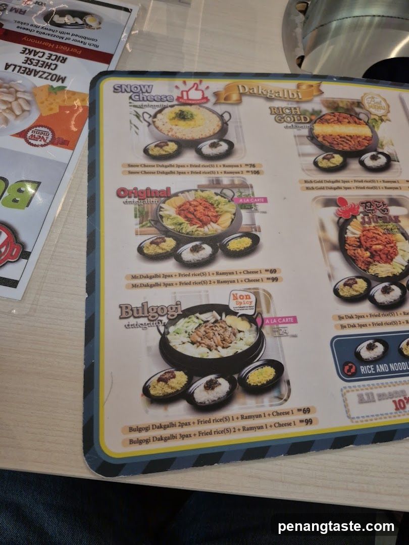 Korean Restaurant Menu