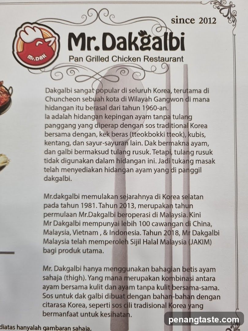 Mr. Dakgalbi Restaurant Information Poster
