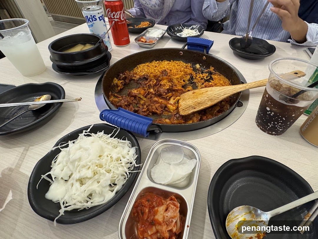 Dining Table with Korean Food