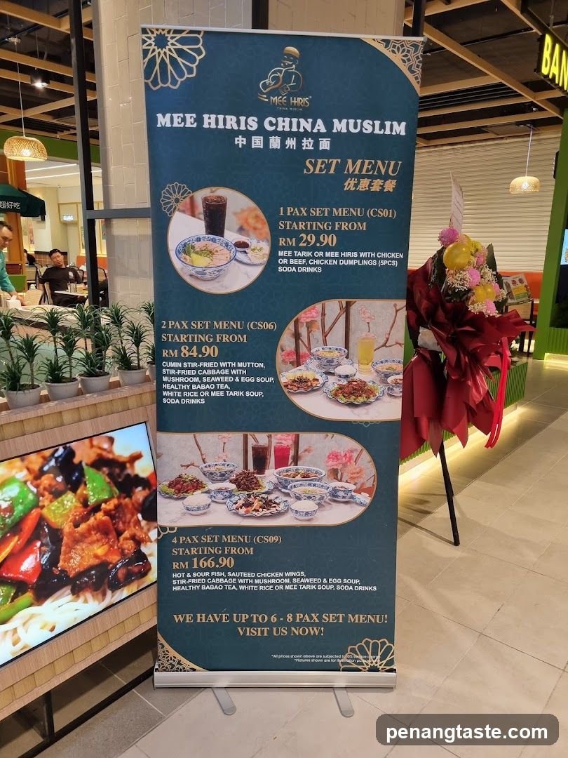 Mee Hiris China Muslim Set Menu Display