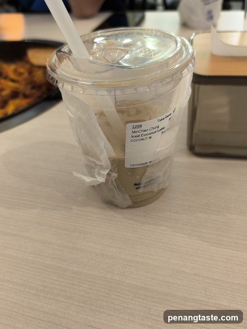 Iced Coconut Latte in Takeaway Cup