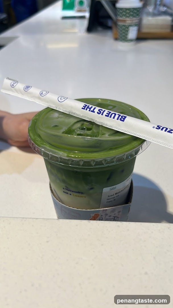Matcha Drink with Straw
