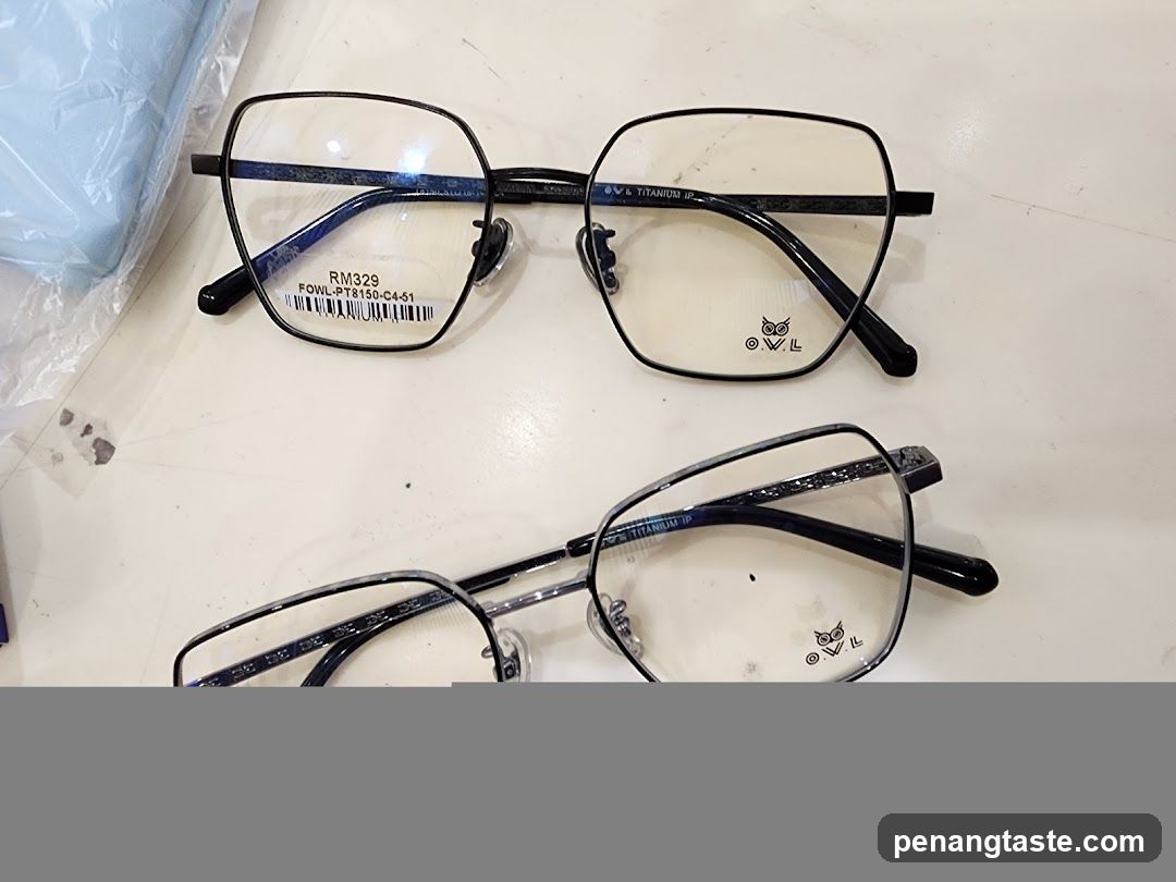 Eyeglasses on display