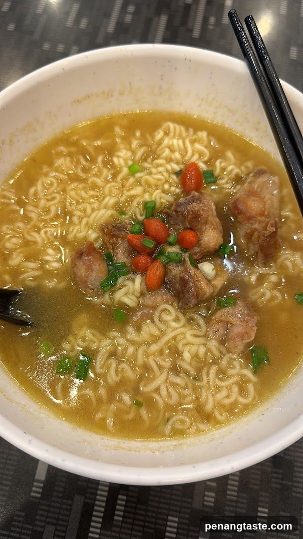 Noodle Bowl with Meat and Garnish