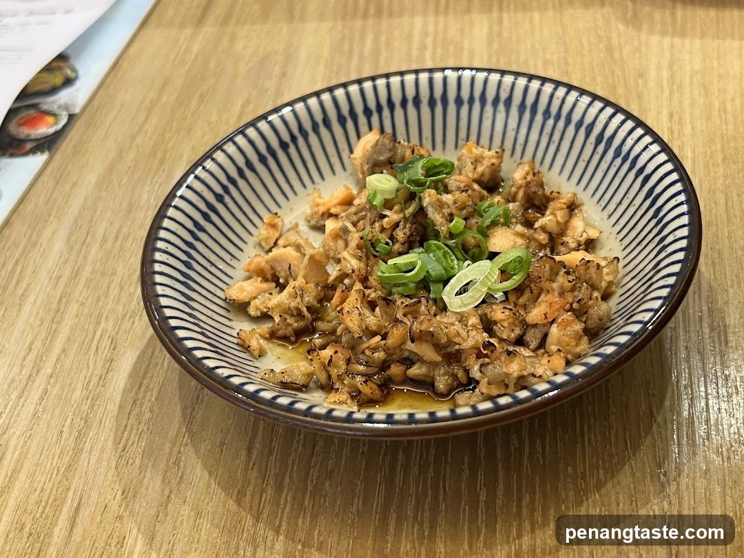 Salmon dish with scallions