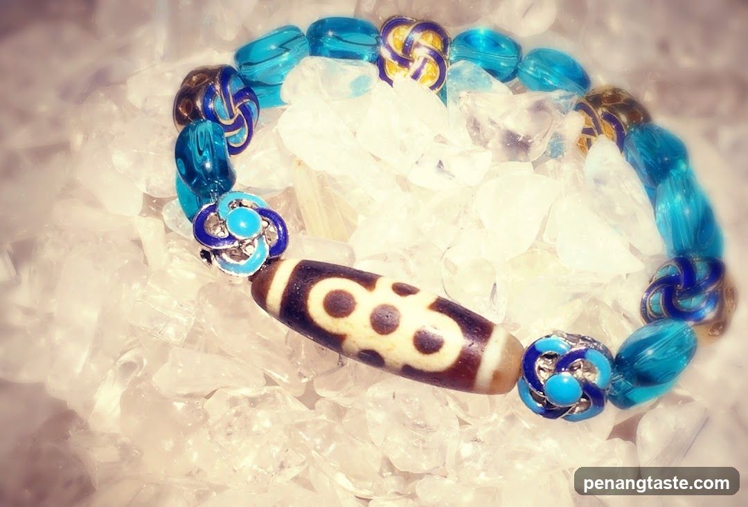 Bead Bracelet on Crystal Background