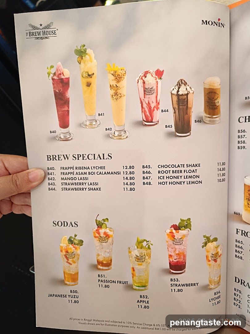 Brew House Menu Page