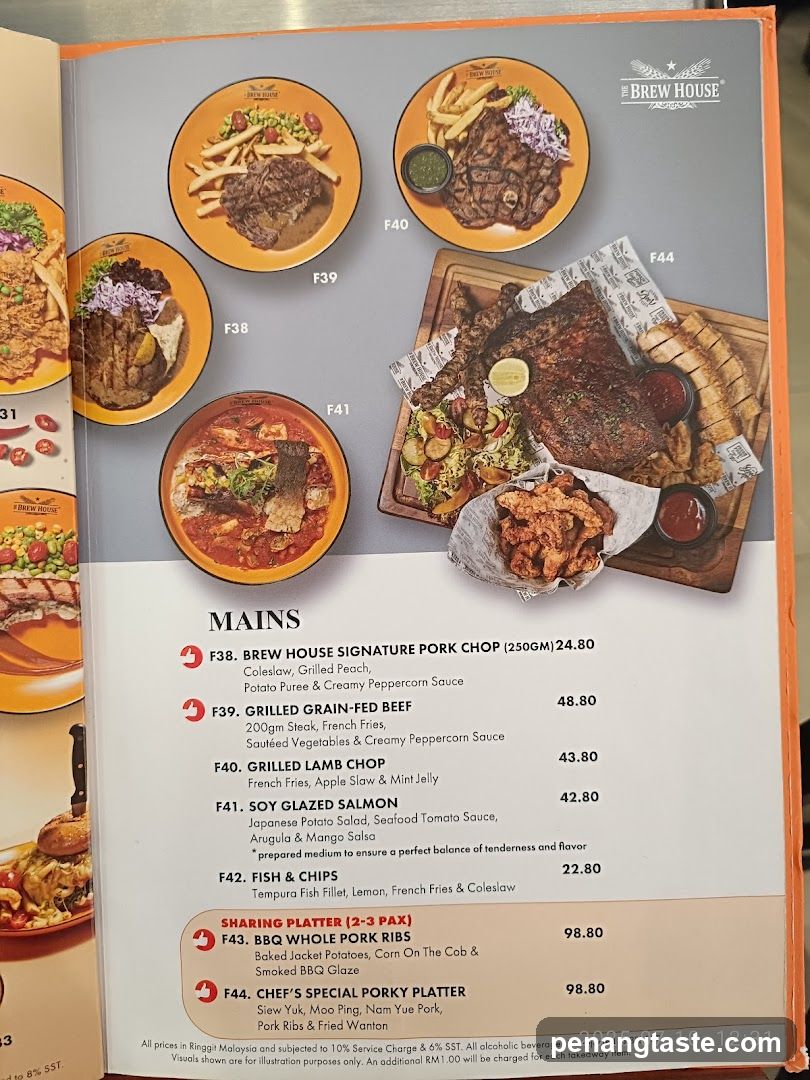 Brew House Menu Page