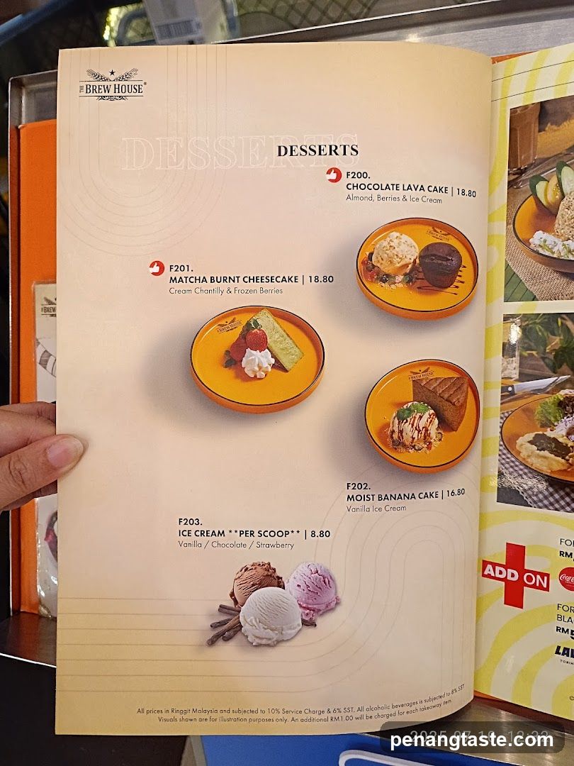 Dessert Menu Page