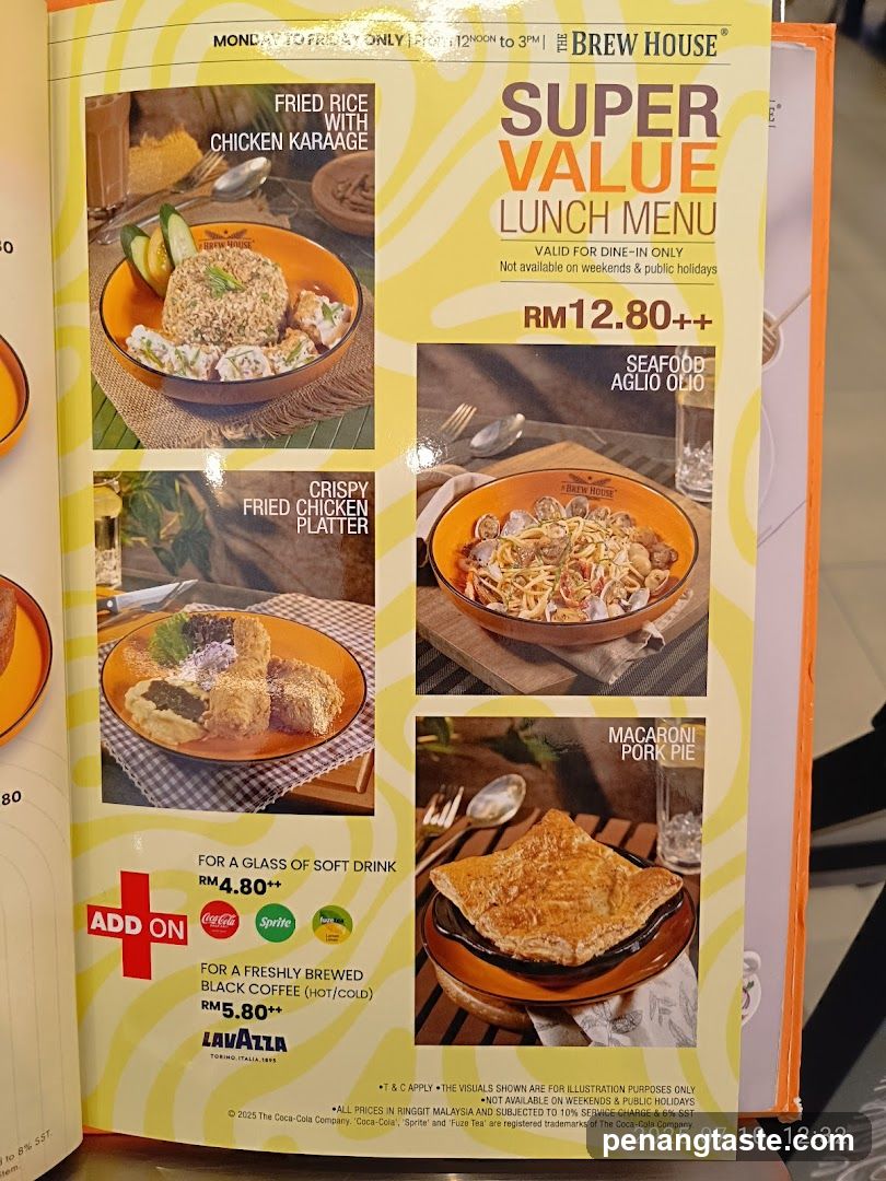 Super Value Lunch Menu - Brew House