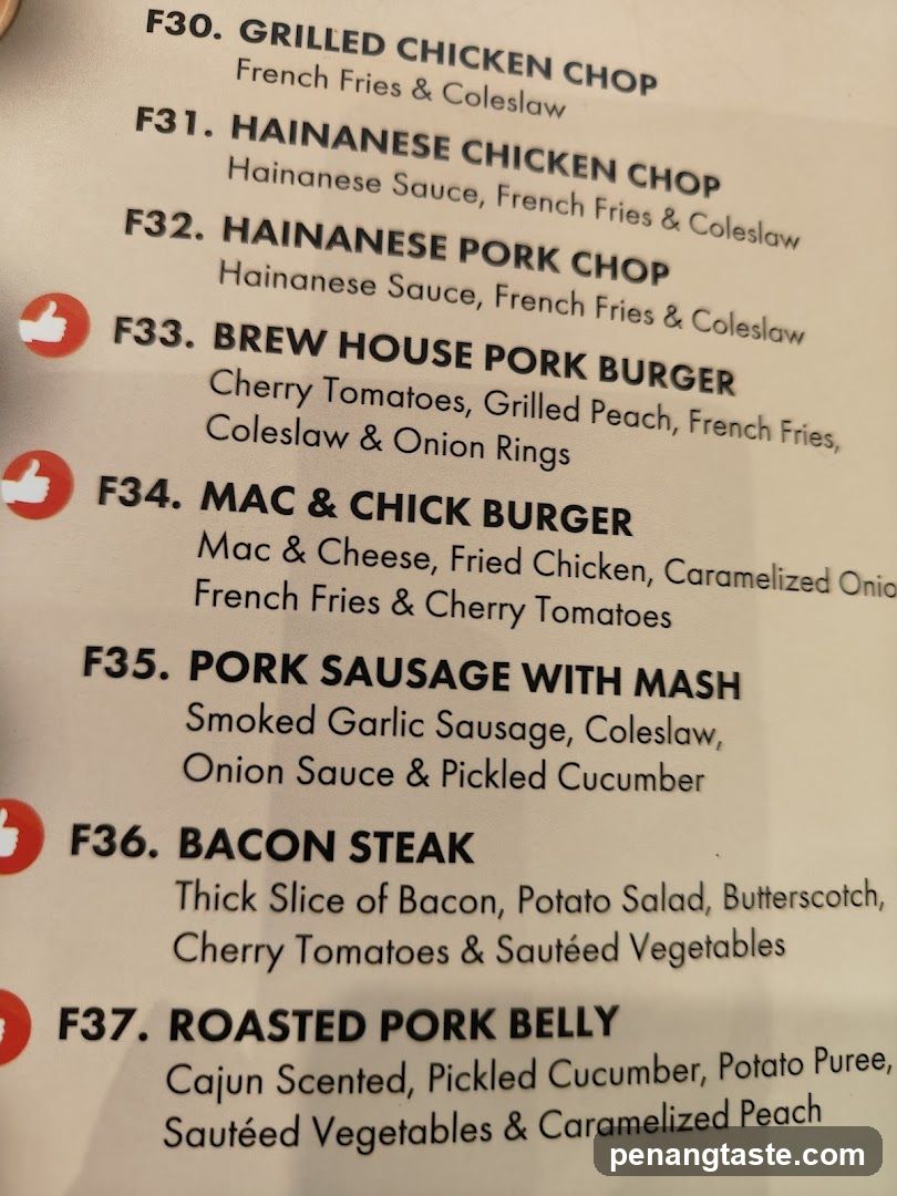 Restaurant Menu Section F30-F37