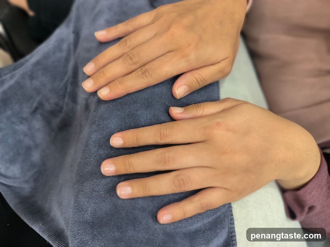 Hands on fabric