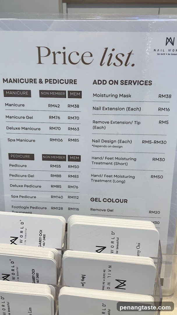 Nail World Price List