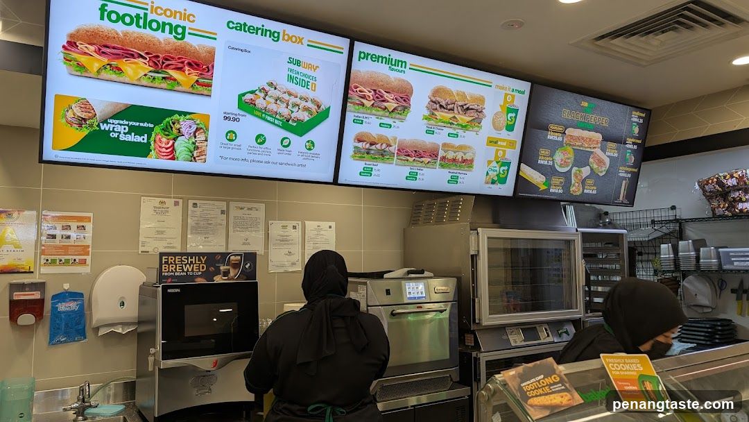 Subway restaurant interior