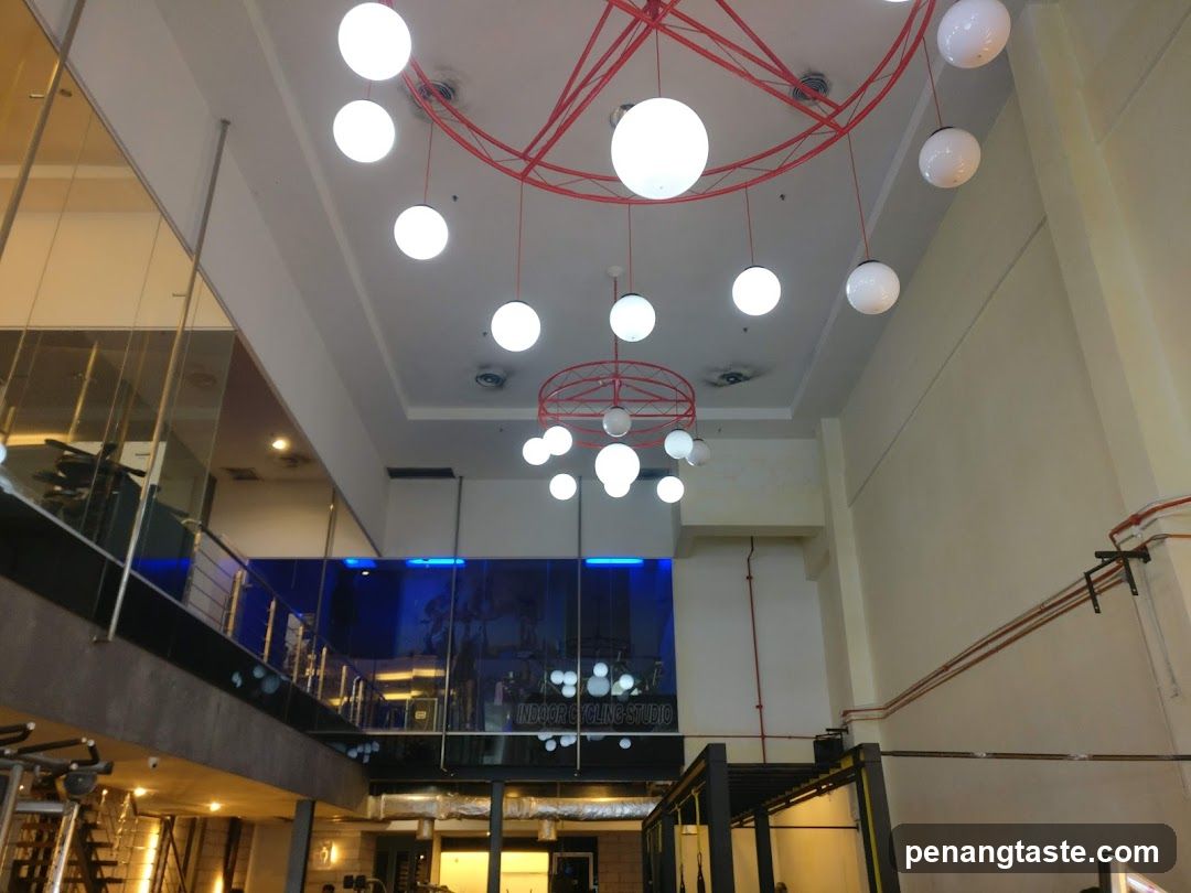 Interior of multi-level fitness facility