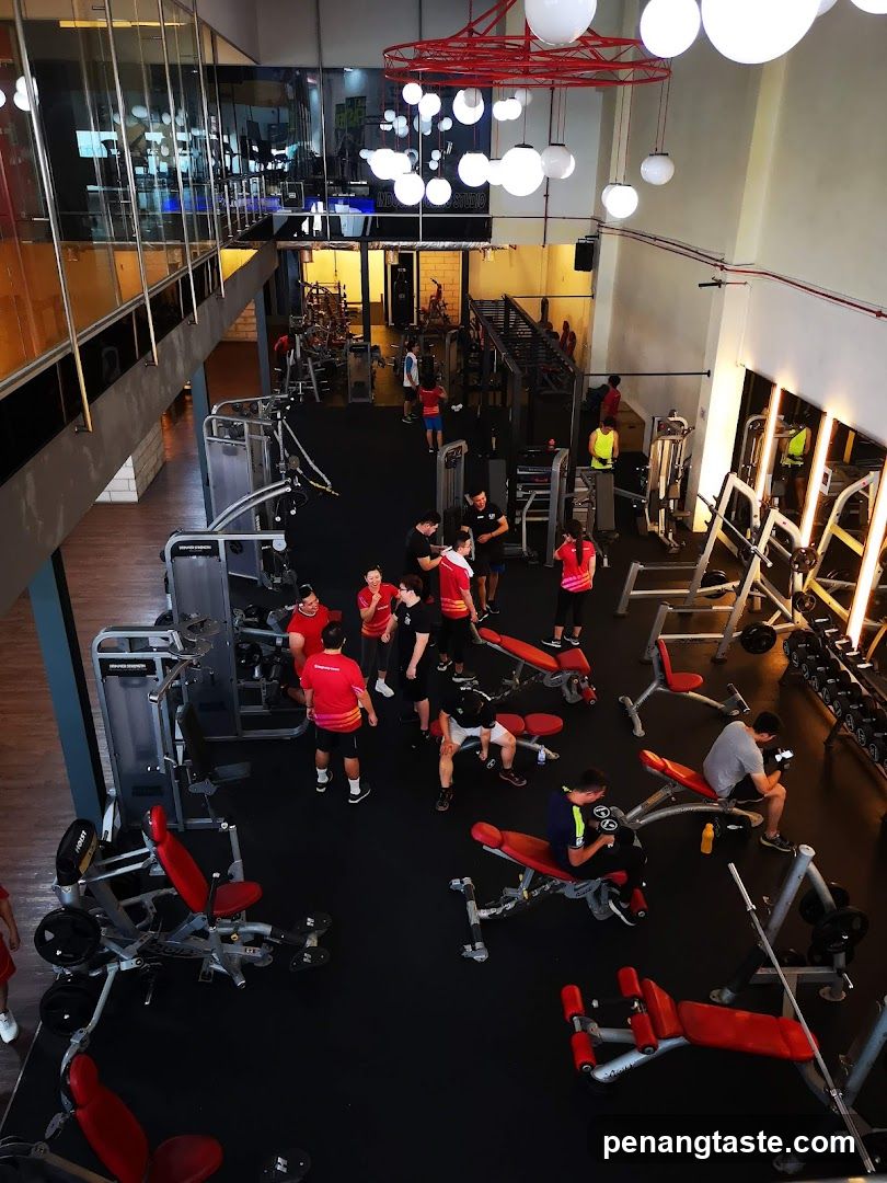 Gym Interior with Members Working Out