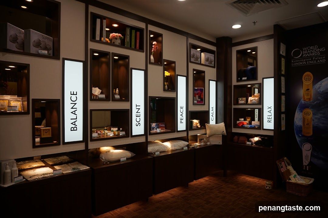 Interior of a spa or wellness store display