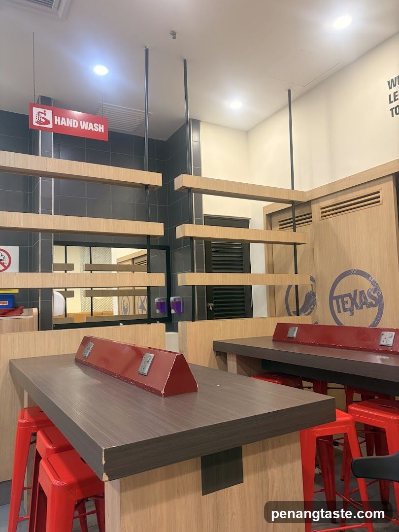 Restaurant Interior with Tables and Stools