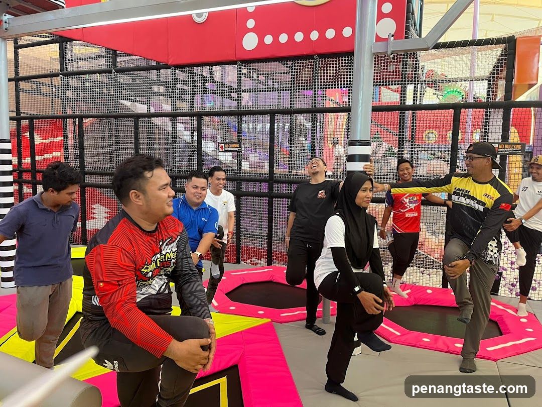 Group at indoor trampoline park