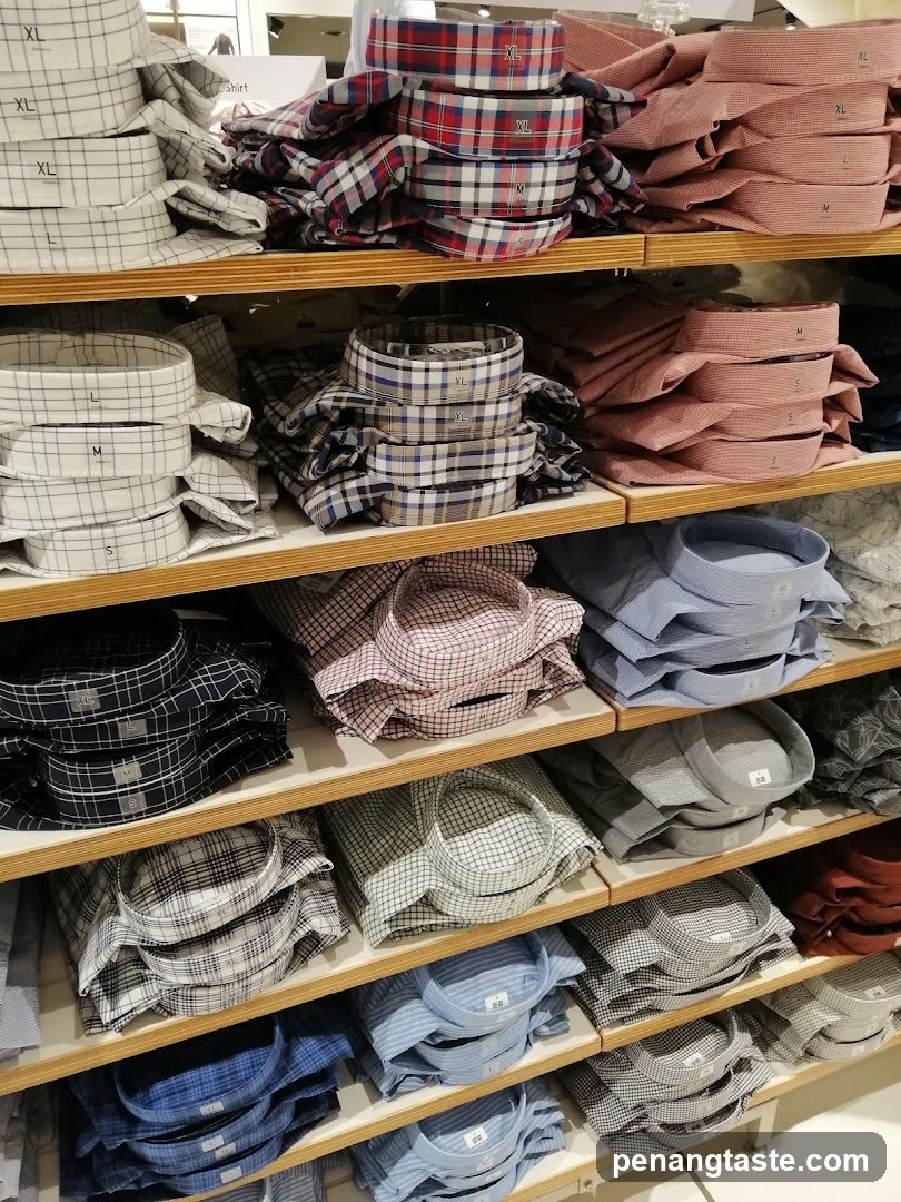 Shelf Display of Men's Shirts