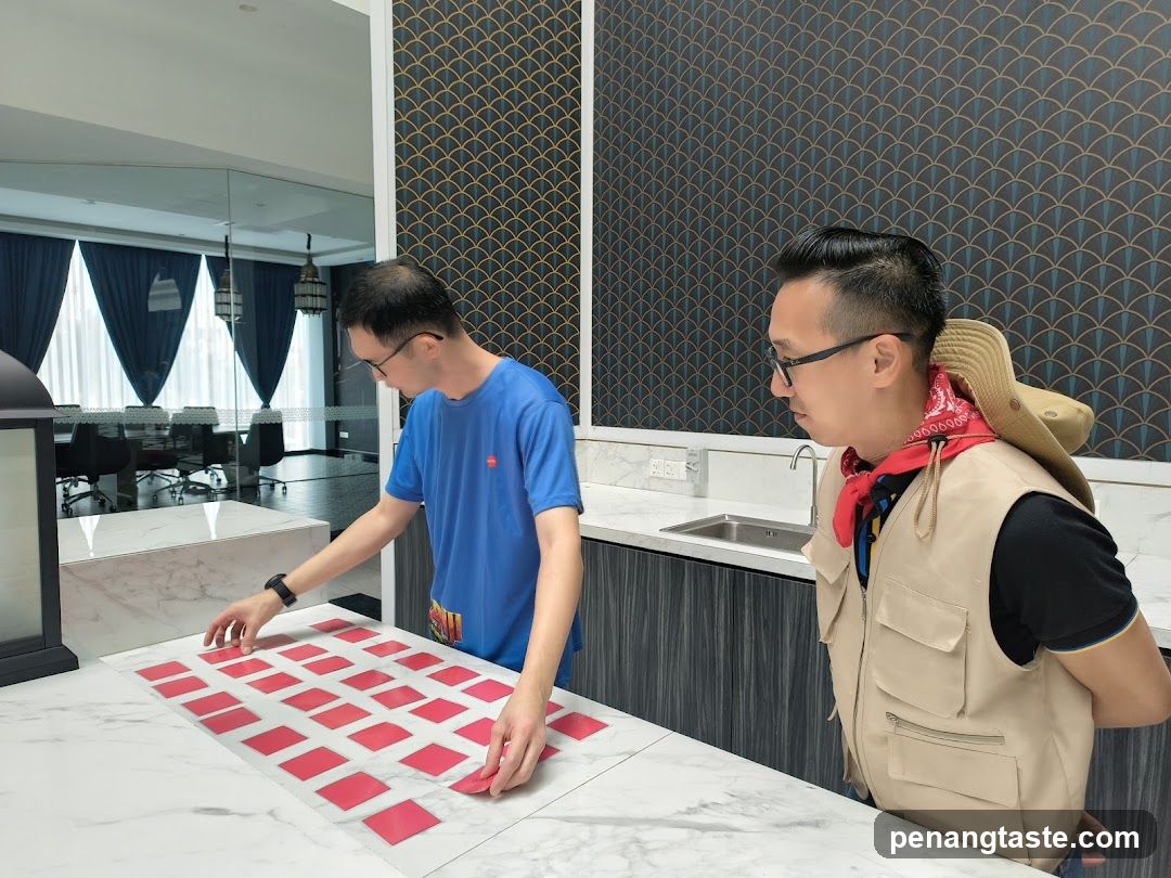Two men playing a card game