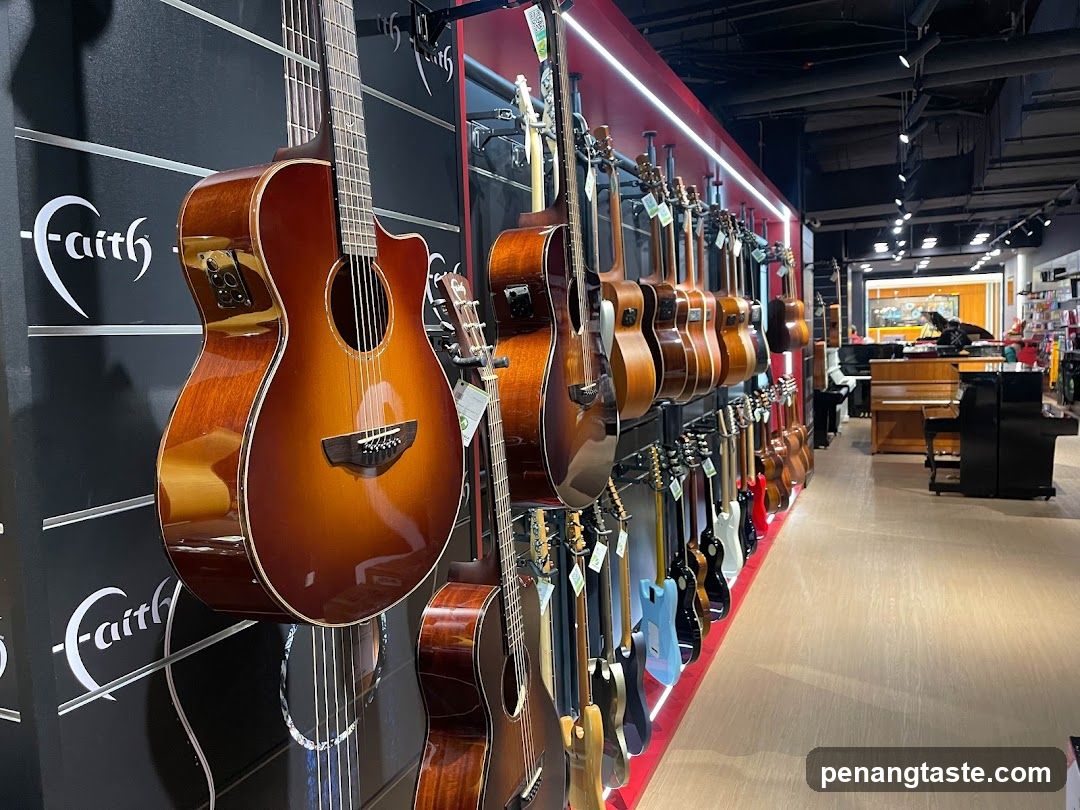 Guitars and Pianos in a Music Store