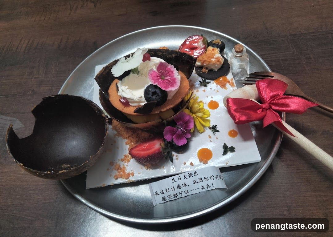 Dessert with Edible Decorations