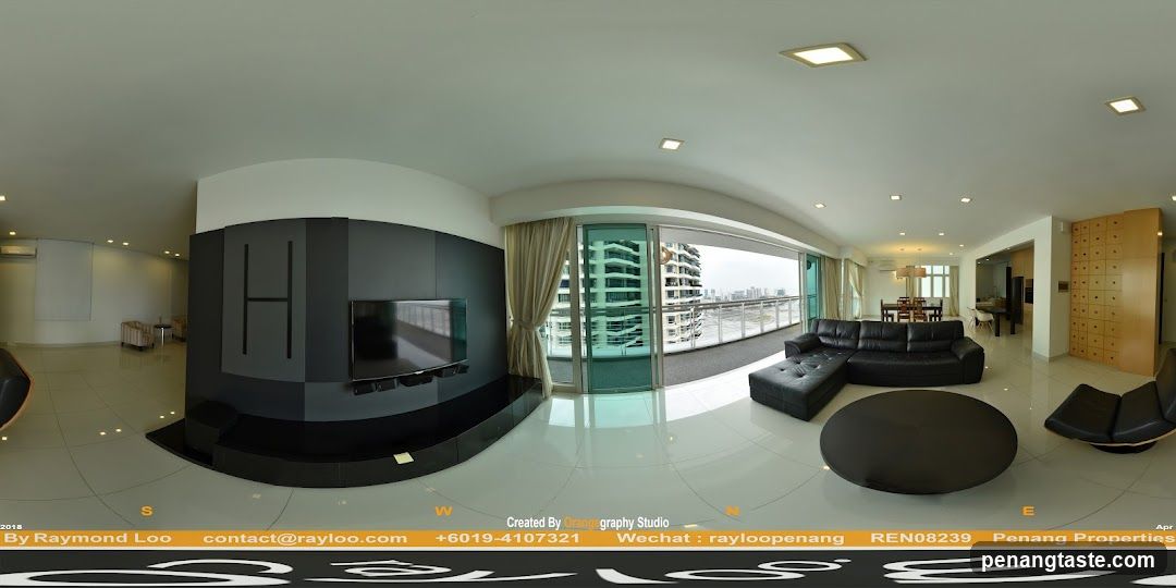 Modern Living Room with City View