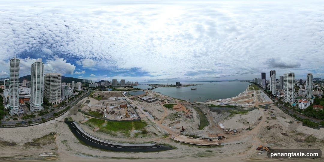 Cityscape with Construction and Ocean View