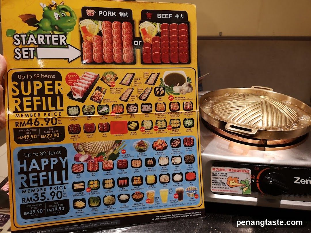 Super Refill & Happy Refill Menu