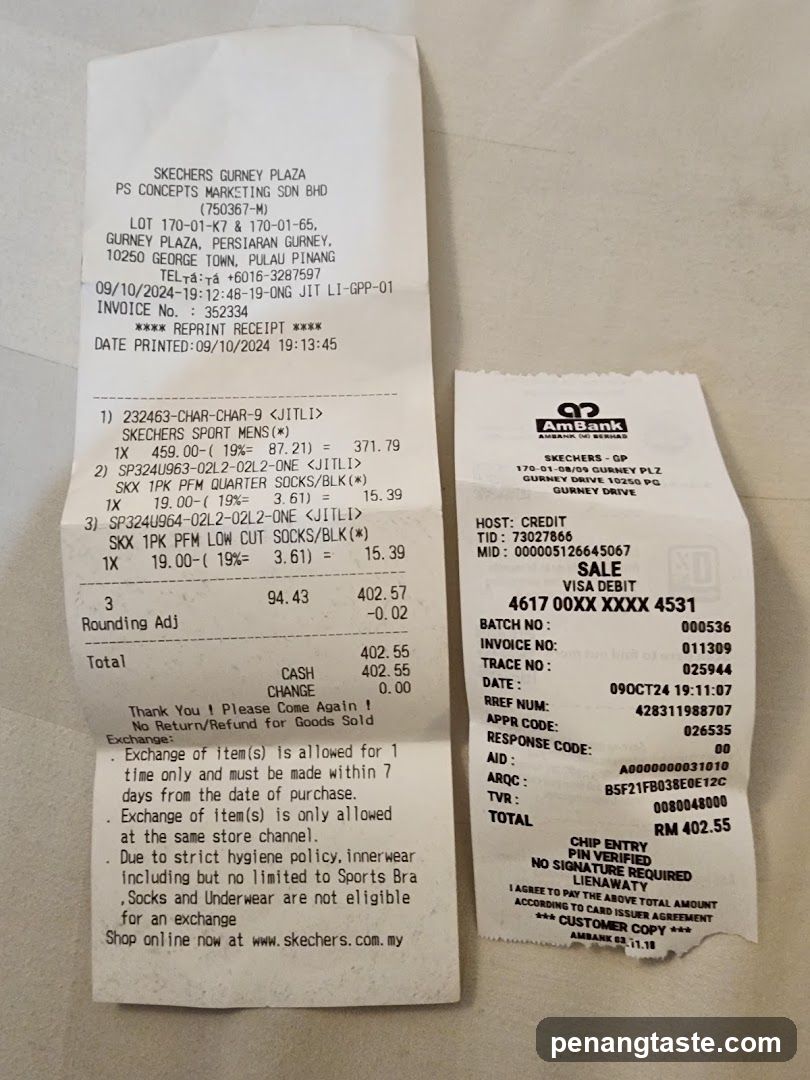Skechers Receipt