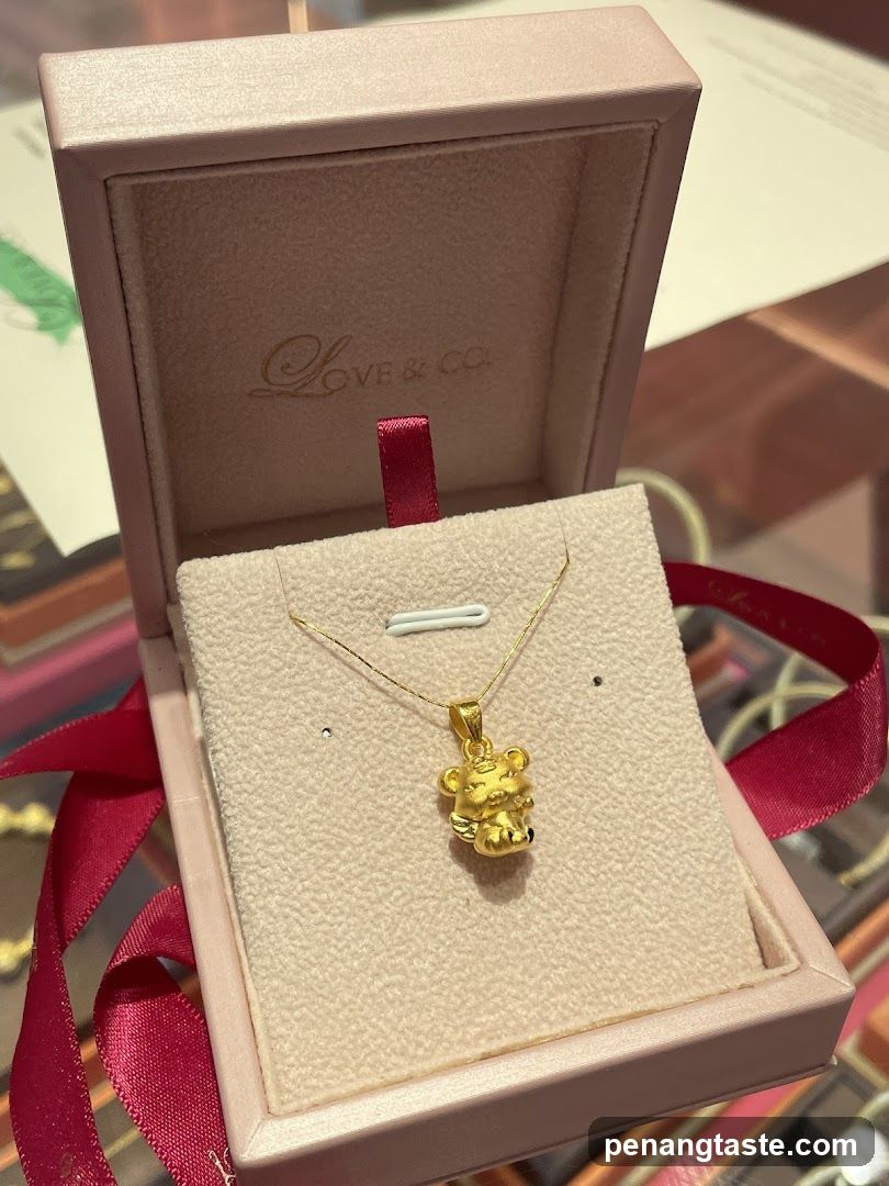 Gold Tiger Pendant in Jewelry Box