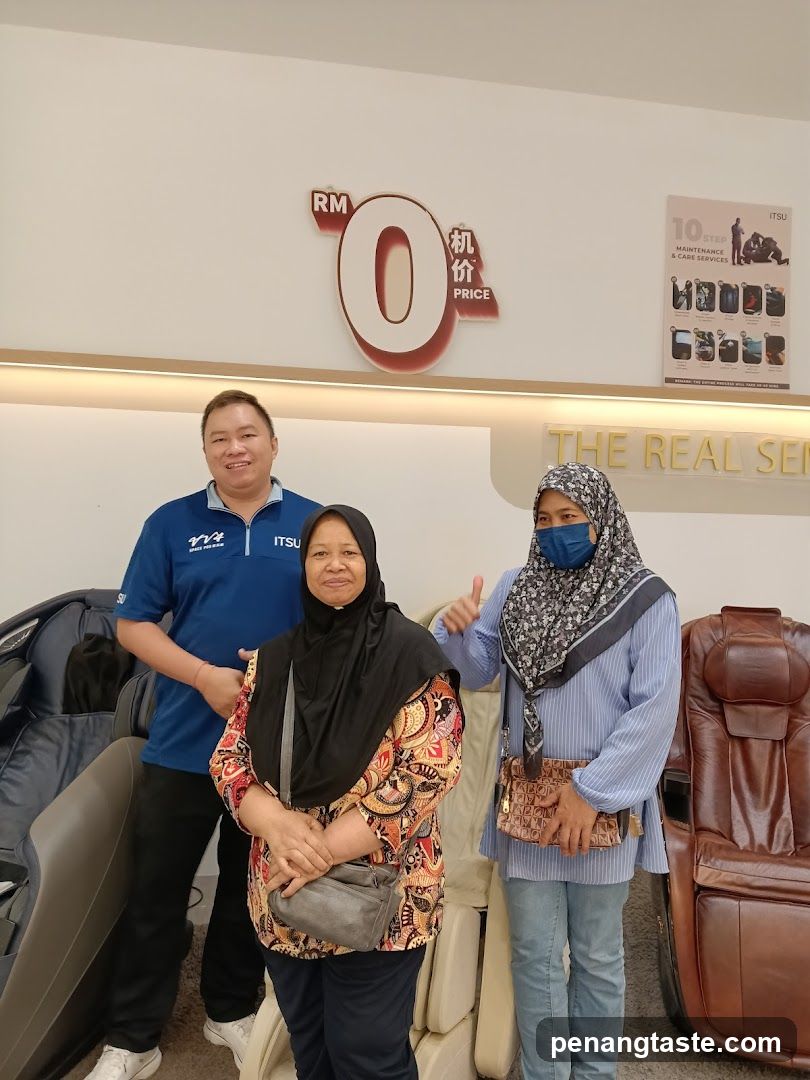 People Posing with Massage Chairs